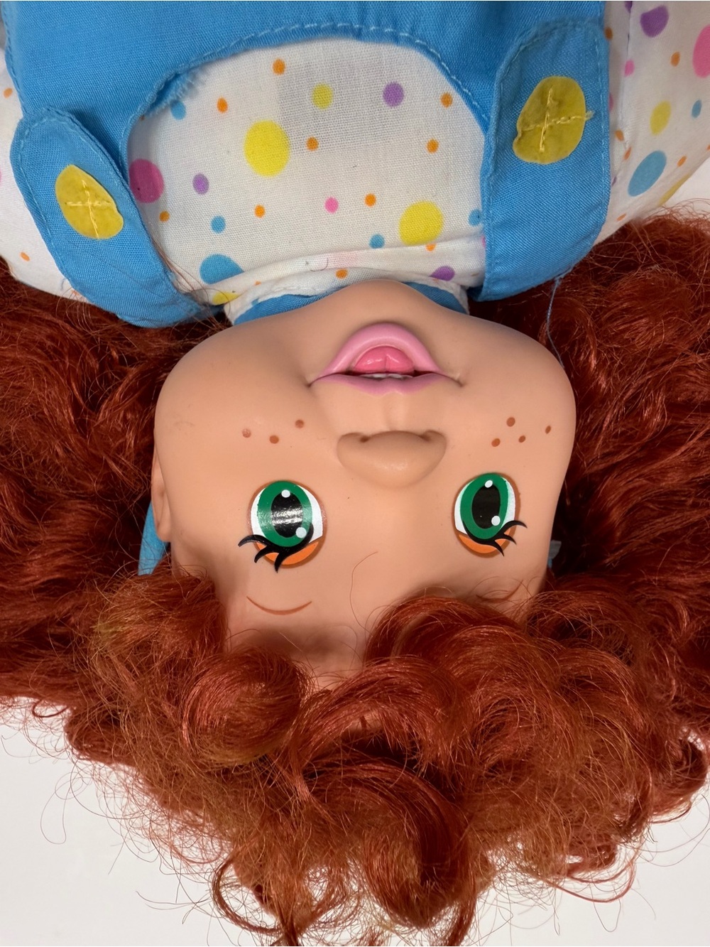 Red-Haired Kids Doll with Green Eyes and Polka Dot Outfit